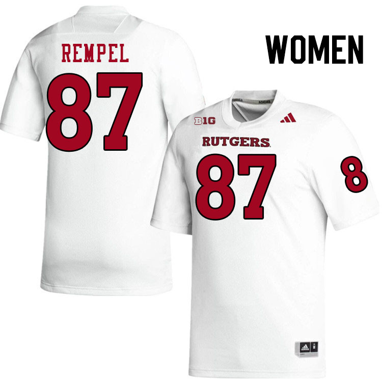 Women #87 Liam Rempel Rutgers Scarlet Knights 2024 College Football Jerseys Stitched-White